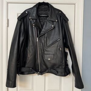NWOT UNIK Men’s Leather Motorcycle Jacket Sz 56